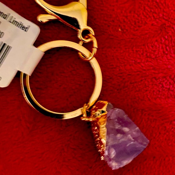 NEW Natural Amethyst with gold Key holder - Picture 1 of 7